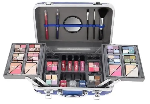 Produktbild: ZMILE COSMETICS Traveller Blue blauer Kosmetikkoffer vegane Kosmetik mit Schminke - Make Up Set für unterwegs, zum Reisen und Verschenken