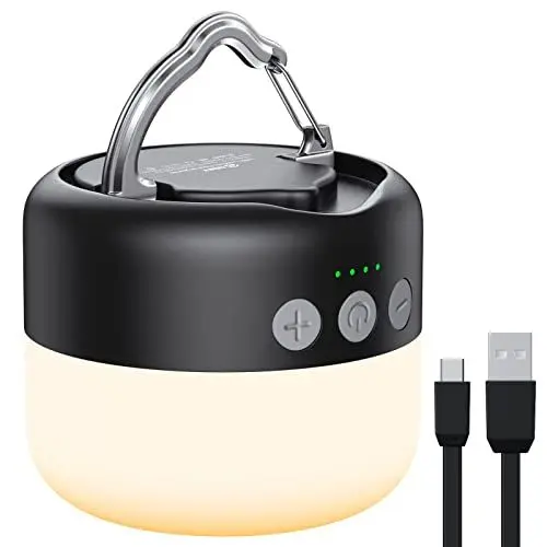 Produktbild: ZMNT LED Campinglampe, Wiederaufladbar akku Camping Laterne, hängende LED Lampe, Stufenlos Dimmbare, Magnetisches Saug lamp, Mini Laterne für Notfall, Hurricane, Outdoor, Stromausfall, Wandern