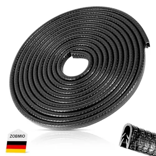 Produktbild: ZOBMIO 10m Kantenschutz für Bleche, Autotür Kantenschutz aus Caoutchouc, Türkantenschutz Auto Kein Kleber, Kantenschutzprofil für Auto SUV Mpv, Türen, Kofferraum, Motorhaube(Schwarz)