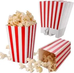 Produktbild: Zocipro 50 Stück Popcorn Tüten, Popcorntüten kleine,Papier-Süßigkeiten-Behälter, für Popcorn Salzstangen und Candybar Party, Geburtstag (Rot)