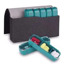 Produktbild: Zocipro Tablettenbox 7 Tage 3 Fächer,Tablettenbox 7 Tage Morgens Mittags Abends, Feuchtigkeitsbeständigem Design & PU-Ledertasche, für Medikamente, Vitamine, Fischöl, Nahrungsergänzungsmittel usw