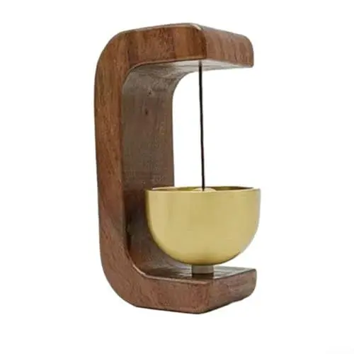 Produktbild: Zoegneer Kabellose Türklingel im japanischen Stil, Holz-Windspiel mit Messingglocke, knackiger und angenehmer Klang, dekorative Note für Cafés (C), 1219789412