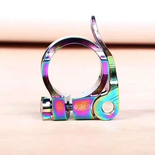 Produktbild: Zoegneer Langlebige Schnellspann-Sattelstützenklemme in schillernder Farbe, Aluminium, Totfliegen, Rennrad, Mountainbike-Zubehör (31,8 mm, bunt)