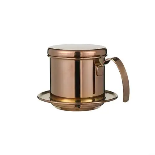 Produktbild: Zoegneer Mokkakanne aus Edelstahl, Mokka-Tropfkanne für eine köstliche Tasse vietnamesischen Kaffee (Roségold)