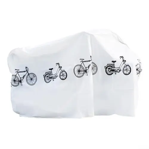 Produktbild: Zoegneer Polyester-Fahrradabdeckung, Fahrradabdeckungen für Außenaufbewahrung, wasserdichte Abdeckung für Motorrad, Roller, Weiß