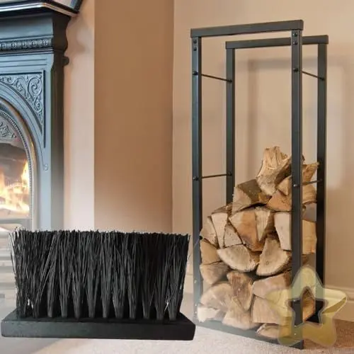 Produktbild: Zoegneer Schwarze Kaminbürste, Kunststoff-Handbürsten Kokospalme, braune Bürste für Kamin-Werkzeuge, 13,5 x 3,5 x 1,3 cm (1 Stück)