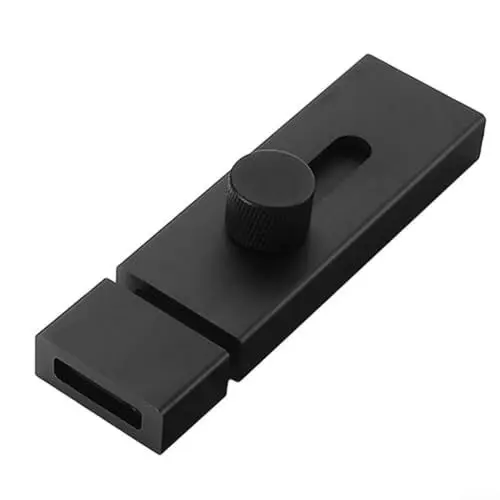 Produktbild: Zoegneer Türschnalle, keine Notwendigkeit, Löcher zu stanzen, Aluminiumlegierung, Diebstahlschutz, Türschloss, geeignet für Badezimmer- und Zimmertüren (schwarz, 100 mm)