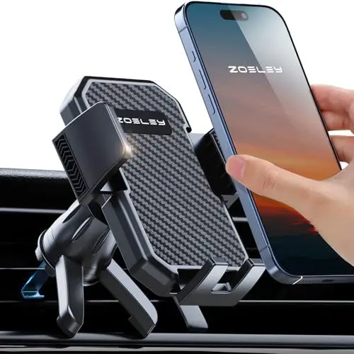 Produktbild: Zoeley Handyhalterung Auto, Handy Halterung Auto Lüftung Hakenclip Beine Doppelte Unterstützung Super Stabil 360°Drehung Handyhalter Auto für iPhone Samsung Huawei Xiaomi von 4.0''- 7.2'' Smartphones