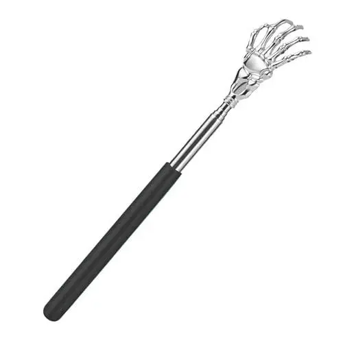 Produktbild: zoerbufan Rückenkratzer, Edelstahl Teleskop Rückenkratzer, Back Scratcher für Haus, Reise und Büro von 20 cm bis 57cm ausziehbar(Schwarz)
