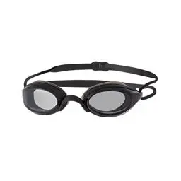 Produktbild: Zoggs Fusion Air Schwimmbrille Erwachsene, Herren und Damen – Komfort-Air-Dichtung, Antibeschlag, UV-Schutz, Weites Sichtfeld, Nasensteg Austauschbar, Rauchglas, Schwarz/Grau