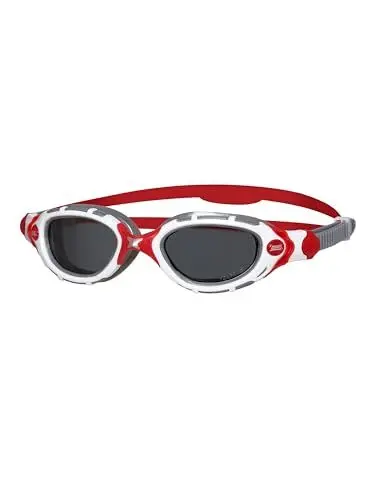 Produktbild: Zoggs Original Predator Flex Polarised Lens Adult Goggles, Polarisierte Linse/Weiß/Rot