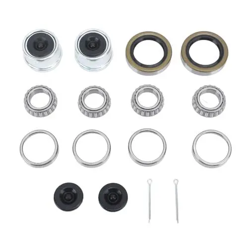 Produktbild: Zohisin Anhänger-Achslager-Set, geräuscharm, 15,0 x 15,0 x 5,0, 2 Sätze, Bootsanhänger, Achsnabe, Radlager-Set, Fett. 98 Zoll Staub passend für 16 Zoll 2000 bis 2200