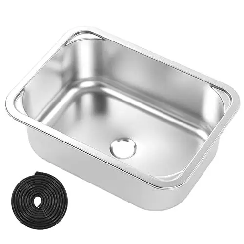 Produktbild: Zohisin Unterputz-Waschbecken für Badezimmer, 40,0 x 30,0 x 16,0, Wohnmobil-Waschbecken, 345 x 245 x 136 mm, 304 Edelstahl, Unterputz-Handwaschbecken, Waschbecken mit 40 mm