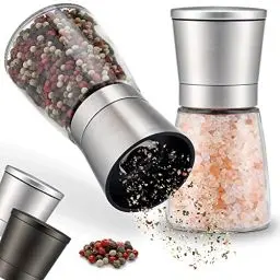 Produktbild: ZOLMER Gewürzmühle 2er Set mit einstellbarem Keramikmahlwerk - Pfeffermühle Edelstahl Pfeffermühle Pfeffermühle Salzmühle Pfeffermühle Salz Pfeffer Mühle