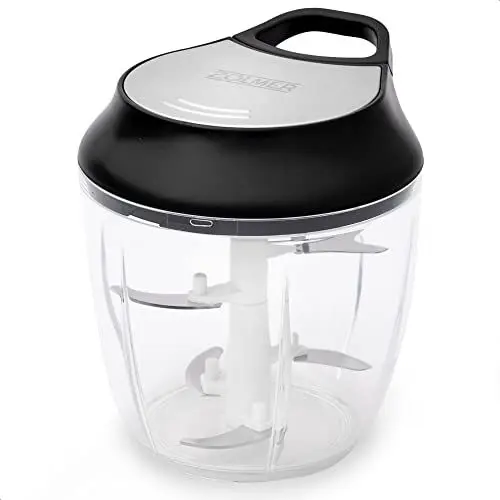 Produktbild: ZOLMER® Zwiebelschneider - Manueller Zerkleinerer mit Seilzug als Gemüseschneider - Multizerkleinerer mit 940ml Fassungsvermögen - Zwiebelhacker