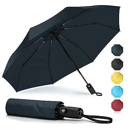 Produktbild: ZOMAKE Regenschirm Sturmfest Taschenschirm Automatik,Regenschirm Klein Leicht Stabil,Kleiner Schirm Windfest 8 Rip,106CM(Marineblau Einlagig)