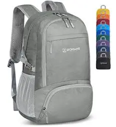Produktbild: ZOMAKE Leicht Faltbarer Rucksack Packbare Backpacks 30L,Kleiner Faltbar Wanderrucksack Wasserdicht für Damen Herren Outdoor Wandern(Grau-Neu)