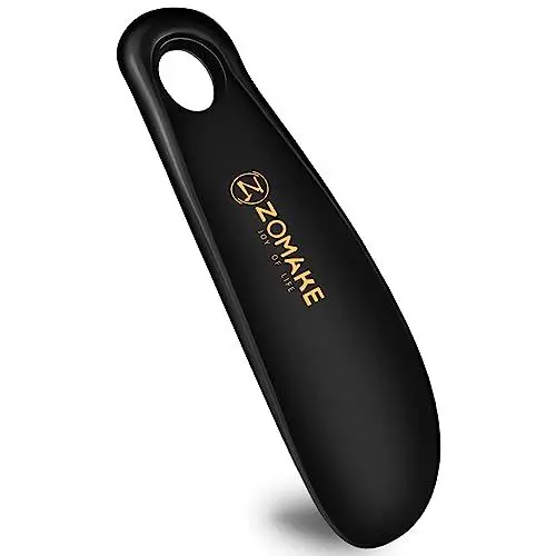 Produktbild: ZOMAKE Schuhlöffel Klein,Schuhanzieher Kleiner Kunststoff 19cm,Mini Schulöffel Kurz Plastik für Reise(1er Schwarz)