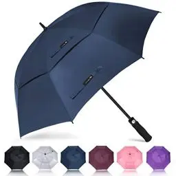 Produktbild: ZOMAKE Regenschirm Groß XXL - Großer Golf Umbrella Sturmfest für 2-3 Personen - Golfschirm Gross Automatik Auf Und Zu,Übergroß Doppelt Überdachung Stockschirm Mit Tragegurt Für Herren, (Marineblau)