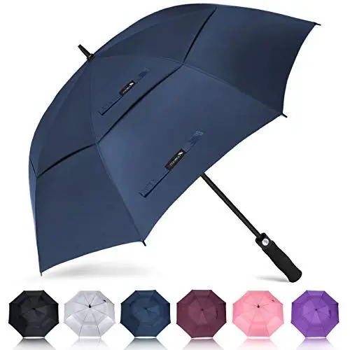 Produktbild: ZOMAKE Regenschirm Groß XXL - Großer Golf Umbrella Sturmfest für 2-3 Personen - Golfschirm Gross Automatik Auf Und Zu,Übergroß Doppelt Überdachung Stockschirm Mit Tragegurt Für Herren, (Marineblau)