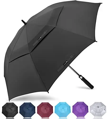 Produktbild: ZOMAKE Regenschirm Sturmfest Groß,M Golf Umbrella Stockschirm mit Auf-Automatik für Herren Damen - Travel Schirm mit Tragegurt(Schwarz)