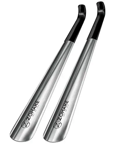 Produktbild: ZOMAKE Schuhlöffel Lang 42cm Schuhanzieher Lang Metall,Langer Schulöffel Edelstahl Stabil(2er Silber)