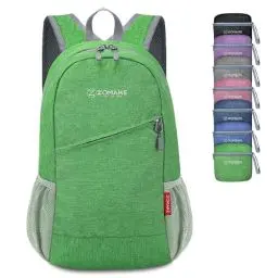 Produktbild: ZOMAKE Tasche 10L Faltbarer Rucksäcke - Kleiner Leichter Tagesrucksack für Wandern Reisen und Fahrrad,Mini Faltbarer Rucksack für Damen Herren Kinder und Jugendliche(Dunkelgrün)