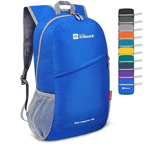 Produktbild: ZOMAKE Ultraleicht Faltbarer Rucksack 20L,Kleiner Rucksäcke Wasserdicht Wanderrucksack Packable Backpack für Damen Herren Outdoor Wandern(Dunkelblau)