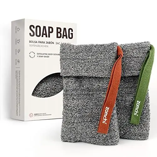 Produktbild: ZOMCHI 2 Stück Seifenbeutel und Seifenspartasche zur Verwendung in der Dusche, Premium Body Scrubber Duschschwamm (Zwei harte Seifenbeutel)