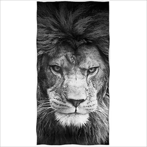 Produktbild: Zomer Strandtuch 70x140cm,Bedrucktes Mikrofaser Badetuch-Hipster Löwe