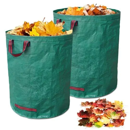 Produktbild: Zommke Gartensack Laubsack Gartenabfallsack,2er Set 272 Liter Gartenabfallsack mit Griffen für Gras Laub Hecke Gartenabfall-Selbststehend - Witterungsbeständig - Abwaschbar/Stabiler Gartensack