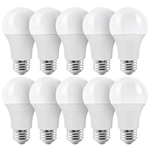 Produktbild: ZONE LED E27 LED Birnen, 8.5 Watt, 806 Lumen, Warmweiß, 3000 Kelvin, ersetzt 60 Watt Lampe, LED Glühbirnen E27, A60, 200°, Energiesparlampen, 10-er Pack