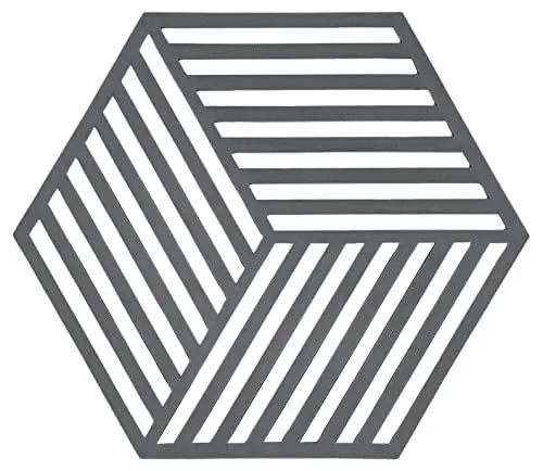 Produktbild: Zone Denmark Hexagon Topfuntersetzer Hitzebeständig, Silikon Untersetzer, Praktische und Dekorative Topf-Untersetzer, Spülmaschinenfest, 16 x 14 cm, Cool Grey
