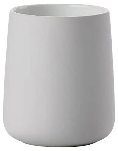 Produktbild: Zone Denmark Nova Zahnputzbecher, Zahnbürstenbecher aus Porzellan mit Soft Touch-Beschichtung, Durchm. 8 cm, Höhe 10 cm, Soft Grey