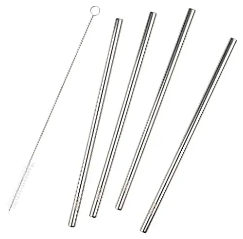 Produktbild: Zone Denmark Rocks Strohhalm, Mehrweg-Strohalme aus Edelstahl, 21,5 cm, 4er-Set, Blank/Metall