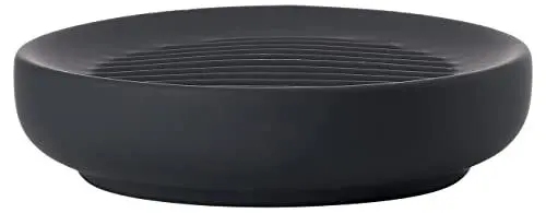 Produktbild: Zone Denmark Ume Seifenschale, Seifenhalter, Seifenablage fürs Waschbecken, Steinzeug mit Soft Touch-Beschichtung, Durchm. 12 cm, Schwarz