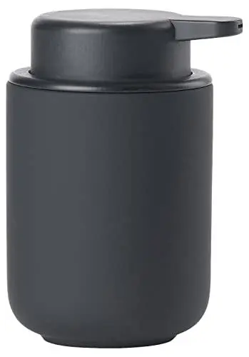 Produktbild: Zone Denmark Ume Seifenspender für Flüssigseife, Steingut/Keramik mit Soft Touch-Beschichtung, Skandinavisch im Design, 250 ml, Höhe 12,8 cm, Schwarz