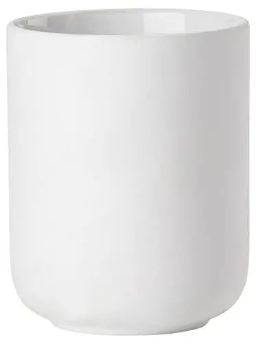Produktbild: Zone Denmark Ume Zahnputzbecher, Zahnbürstenhalter, Zahnbürstenbecher, aus Steinzeug/Keramik, Schönes & Praktisches Badezimmer Zubehör, Durchm. 8,3 cm, Höhe 10,3 cm, Weiß