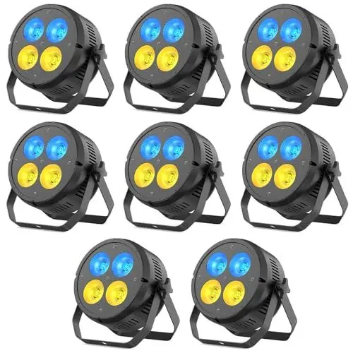 Produktbild: ZonQoonz 8PCS 200W RGB LED Par Strahler, 4 x 50W COB Par Scheinwerfer DMX Hohe Helligkeit Bühnenlicht Theaterlicht für Bühnen Aufführung, Disco, Hochzeit, Bar, Party, Halloween, Weihnachten