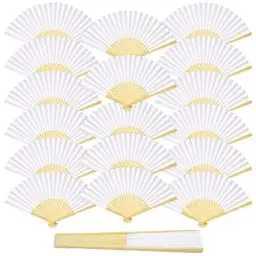 Produktbild: ZOOI Fächer Hochzeit - 18 Pack Handfächer Hochzeit Deko Fächer Weiß Faltfächer Gastgeschenk Fecher Sommer Hochzeit, Hochzeitsdeko Hand Fan Asiatische Deko für Geburttag Party Wedding, Wand Dekoration