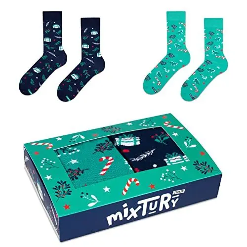 Produktbild: ZOOKSY - Lustige Bunte Socken für Damen und Herren (2 Paar) I Funny Socks I Verrückte Motivsocken mit Baumwolle I Bunt Motiv Socke I Geschenk Motive I Große: 41-46