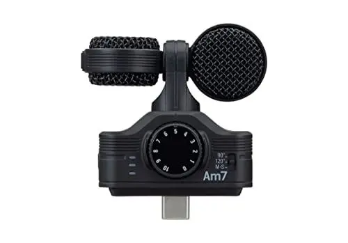 Produktbild: Zoom AM7 MS Stereomikrofon für Android | optimierter Stereoklang für Handyvideos und Audioaufnahmen von mobilen Android-Geräten | schwarz