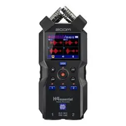 Produktbild: Zoom H4essential Handy Recorder (2024 Essential Serie), 4-Spur 32-bit, verbesserte X/Y-Mikrofone, 2 XLR/TRS-Eingänge, Musik, Podcast, Filmton, Content, barrierefrei bedienbar, schwarz