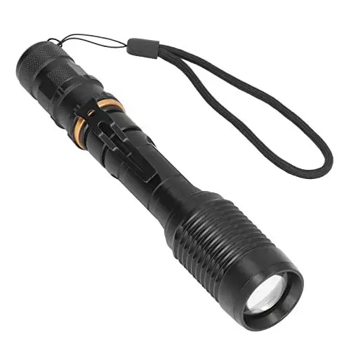 Produktbild: Zoombare Teleskop-Taschenlampe 5 Beleuchtungsmodi 5000LM Wasserdichte Helle Taschenlampe für Outdoor-Abenteuer Camping Home Zoom-Taschenlampe 5000LM Taschenlampe(Schwarz)