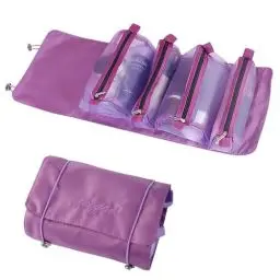Produktbild: Zoomers Kosmetiktasche Damen. Aufrollbare Reise Makeup Tasche.Make Up Organizer Tasche aus 4 Abnehmbaren Schminktasche Klein.Tragbar Make Up Bag, Kosmetiktasche klein für Handtasche.Lila