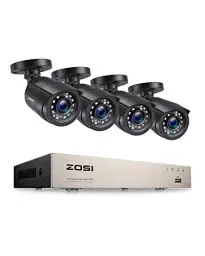 Produktbild: ZOSI 1080P Verkabelt Aussen Überwachungskamera Set ohne Festplatte, 8CH HDMI DVR, 4 Outdoor 2MP Video Sicherheitskamera, IR Nachtsicht, Bewegungsalarm