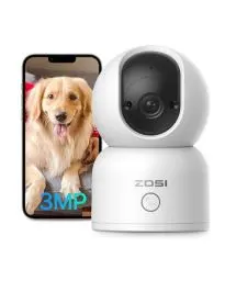 Produktbild: ZOSI 2K WLAN Überwachungskamera Innen, 360° Schwenkbare Kamera Indoor für Baby, 2,4/5Ghz WiFi, KI Personenerkennung, Auto-Tracking, One-Touch-Call, C518