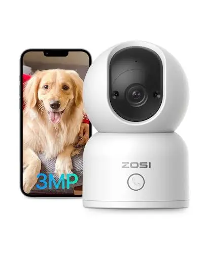 Produktbild: ZOSI 2K WLAN Überwachungskamera Innen, 360° Schwenkbare Kamera Indoor für Baby, 2,4/5Ghz WiFi, KI Personenerkennung, Auto-Tracking, One-Touch-Call, C518