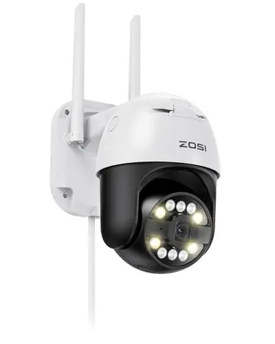 Produktbild: ZOSI 4K 8MP Pan/Tilt WLAN Überwachungskamera Aussen, 355°/140° Schwenkbare IP Kamera mit Plug-in Strom, Menschenverfolgung, 8X Digital Zoom, C296