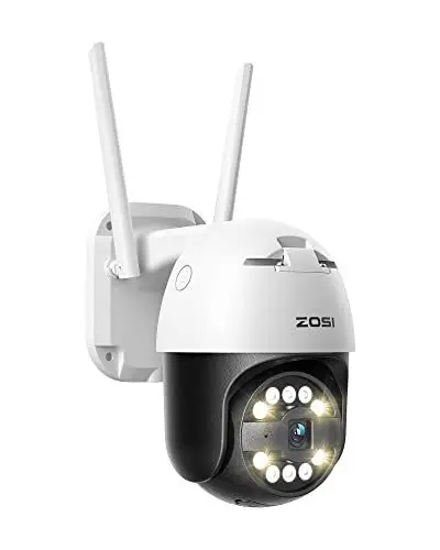 Produktbild: ZOSI 5MP 3K Pan/Tilt WLAN Überwachungskamera Aussen, 355°/140° Schwenkbar IP Kamera mit Plug-in Strom, 8X Digital Zoom, Personenerkennung, C296